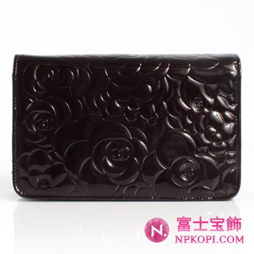 シャネル CHANEL カメリア エナメル ショルダーバッグ ブラック＆シルバー A47421AAZW 【2012年新作】
